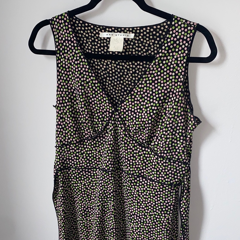 Vintage Max Studio Sleeveless Midi Dress with Tie Belt